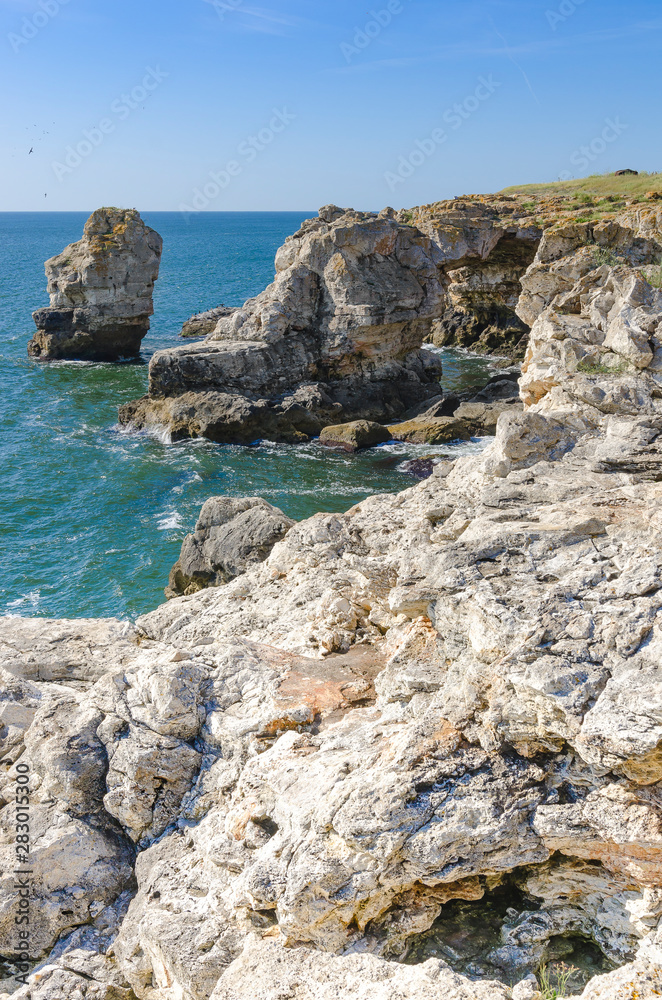 Rocky coast at Tyulenovo, Bulgaria Rocky coast at Tyulenovo, Bulgaria