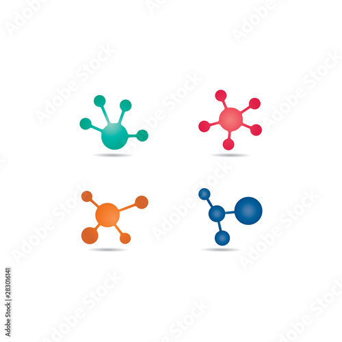 molecule logo vector icon illustration design 