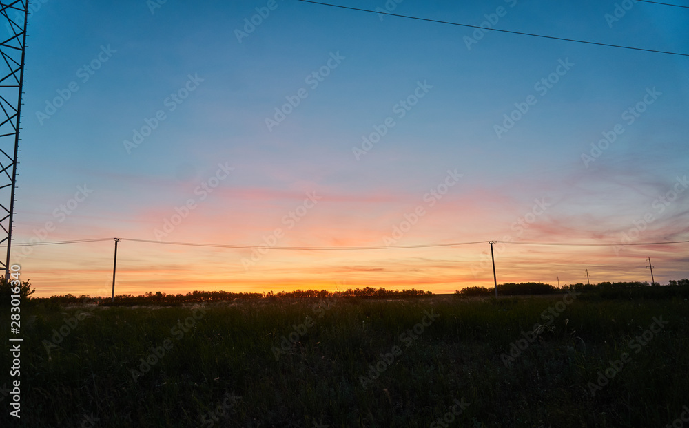 beautiful sunset in the countryside beautiful sunset in the countryside