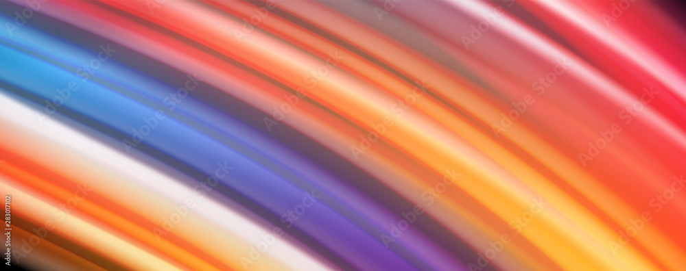 Abstract wave lines fluid rainbow style color stripes on black background. Artistic illustration for presentation, app wallpaper, banner or poster Abstract wave lines fluid rainbow style color stripes on black background. Artistic illustration for presentation, app wallpaper, banner or poster