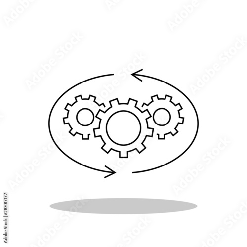 Optimization process icon in flat style. Operation symbol for your web site design, logo, app, UI Vector EPS 10.