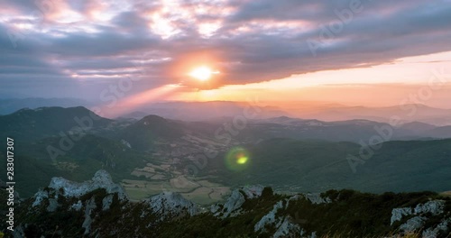 Timelapse of aiguille de bavella, french mountain located in Corse, corsica island photo