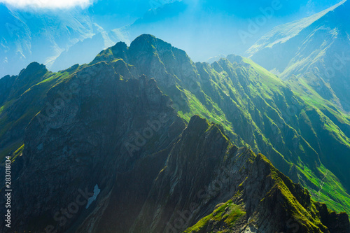 beautiful mountain crest in Fagaras, Romania