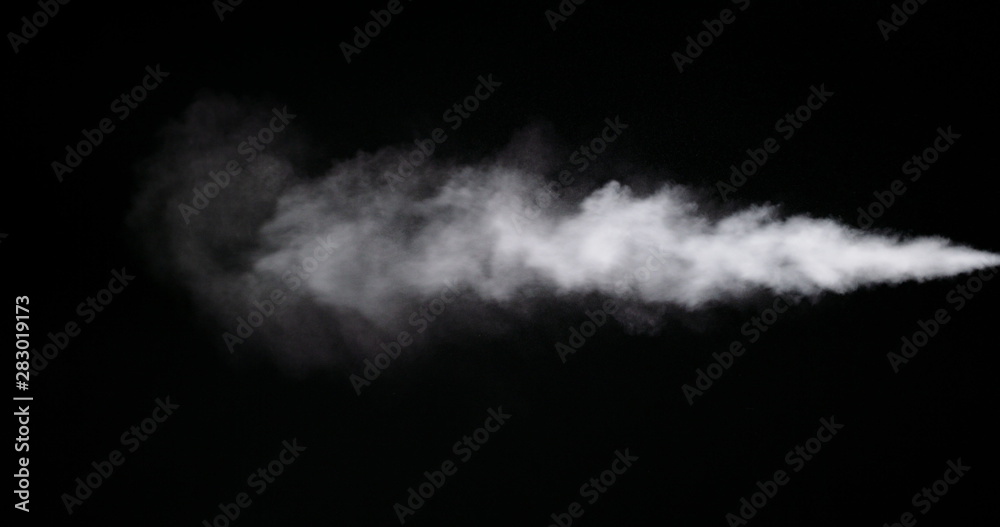White smoke trail isolated on black background. White smoke trail isolated on black background.