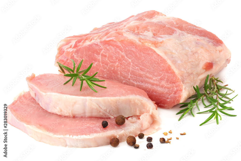 Raw pork meat isolated on white background Raw pork meat isolated on white background