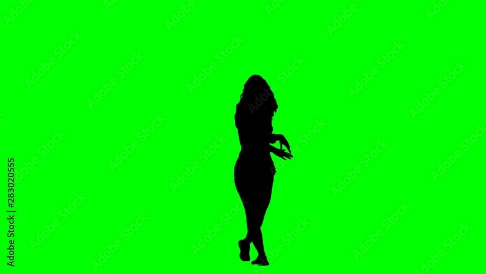 Sexy Female Dancing Green Screen Silhouette