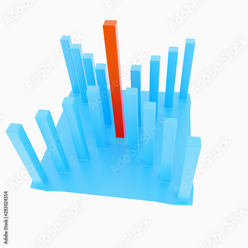 3d rendering of statistic bars