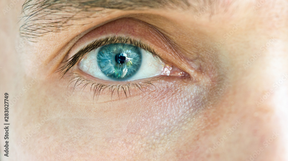 Fototapeta premium A beautiful insightful look man's eye. Close up shot