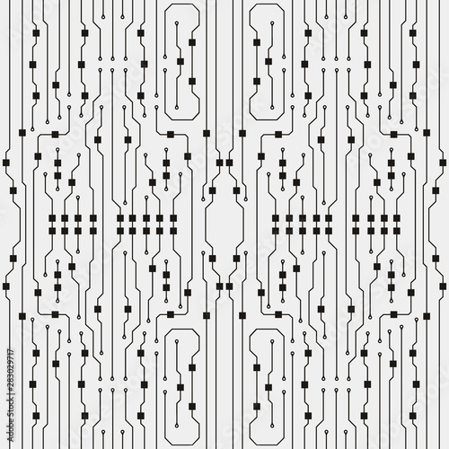 Circuit board illustration. Abstract circuit board background. Vector © Oleksii Voloshyn