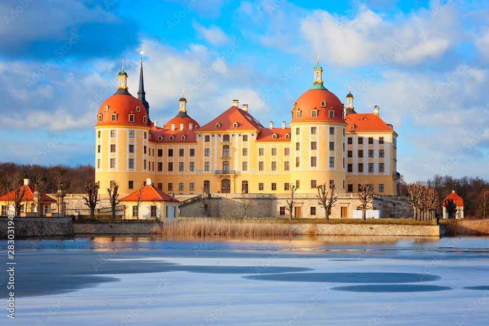 Schloss Moritzburg im Winter, Deutschland