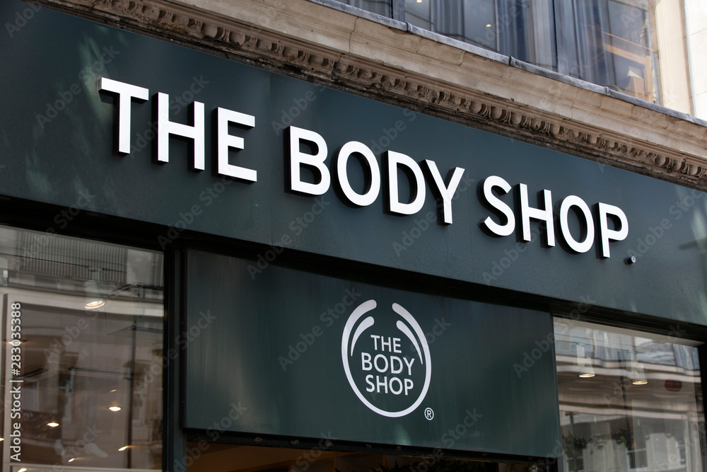 LONDON, UK - JULY 31th 2018: The Body Shop cosmetics store on Oxford Street  in central London. Stock Photo | Adobe Stock