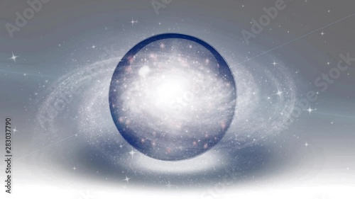 Spinning galaxy and crystal ball