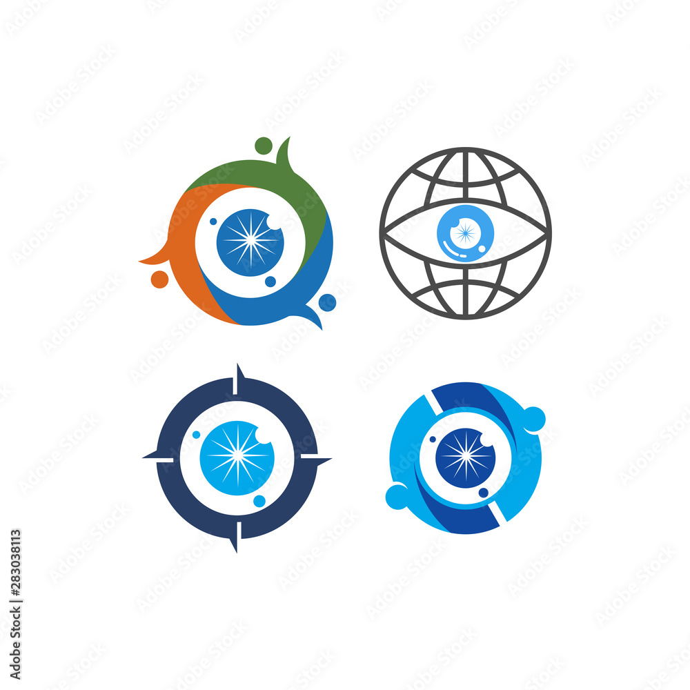 Eye care health logo design template vector icon Set Eye care health logo design template vector icon Set