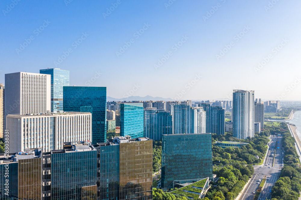Fototapeta premium panoramic city skyline in hangzhou china