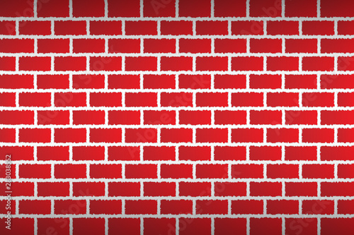 The red tear paper in brick pattern wall style.