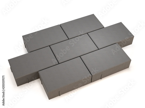 Rectangular paving slab isolated on white background. 3d illustration.