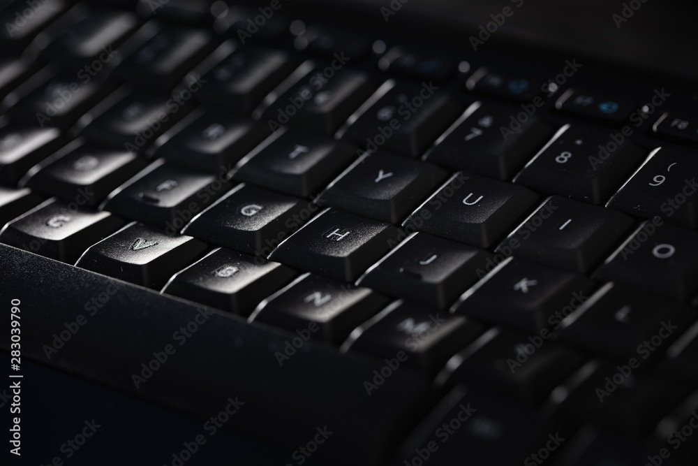 Close-up of a black keyboard Close-up of a black keyboard