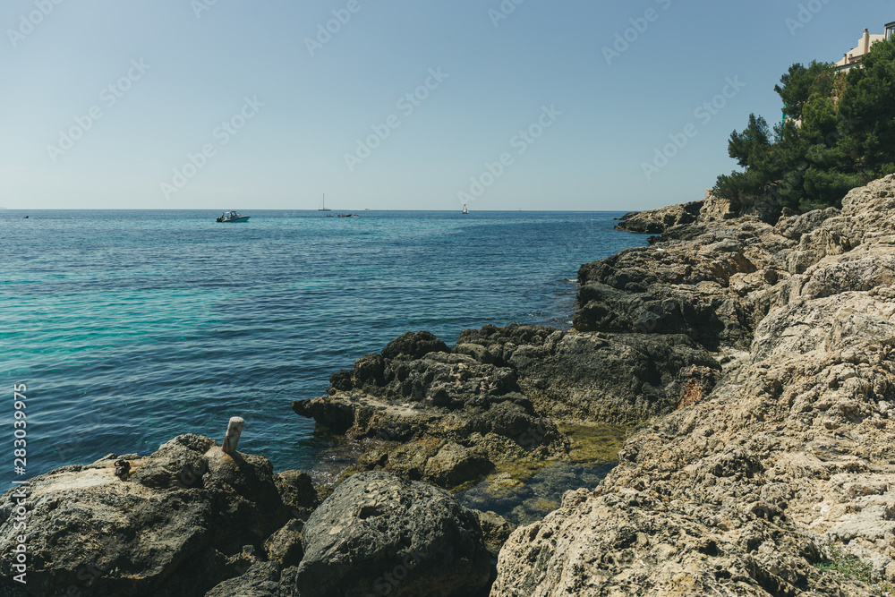 rocky coast of Mallorca, Spain