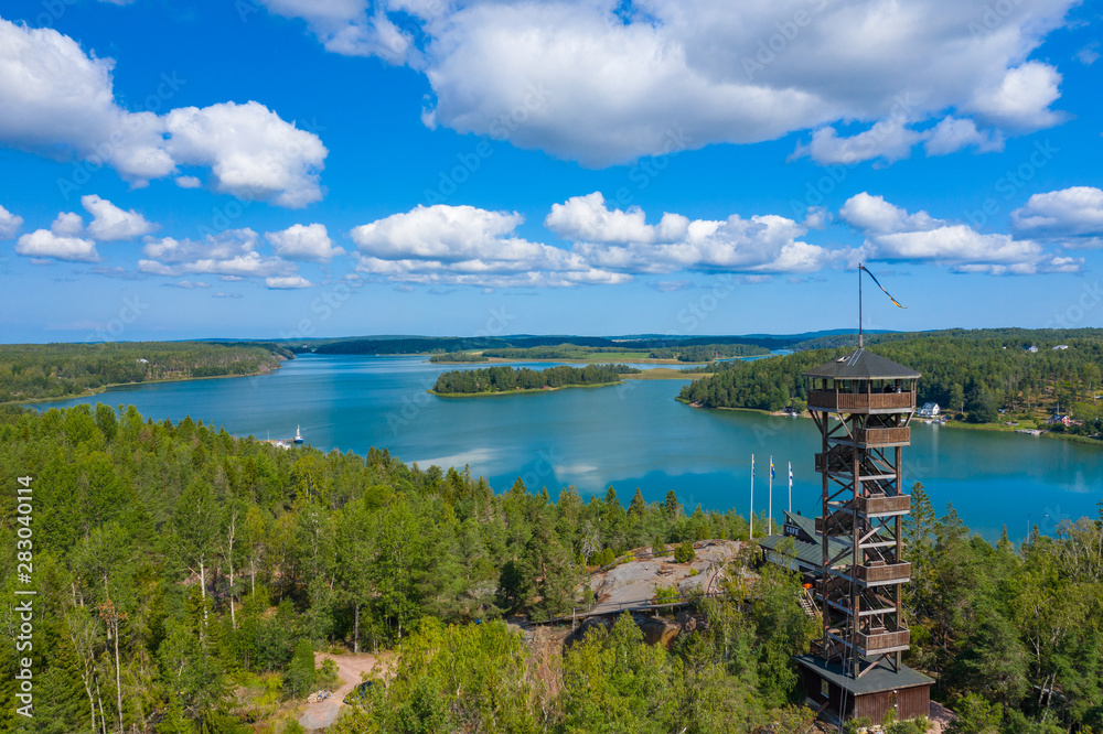 Aerial view of Aland Islands at summer time. Finland. The Archipelago. Photo made by drone from above. Nordic Natural Landscape. Aerial view of Aland Islands at summer time. Finland. The Archipelago. Photo made by drone from above. Nordic Natural Landscape.