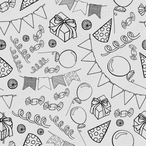 Birthday pattern seamless graphic stroke background illustration print vector wallpaper photo