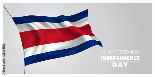 Free Download Costa Rica happy independence day greeting card, banner, horizontal vector illustration - GFXLoad