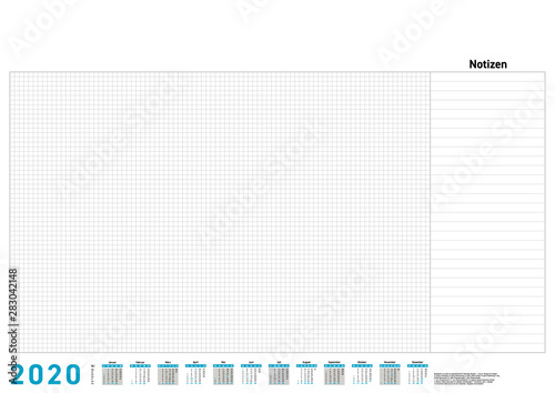 Schreibtischunterlage 2020