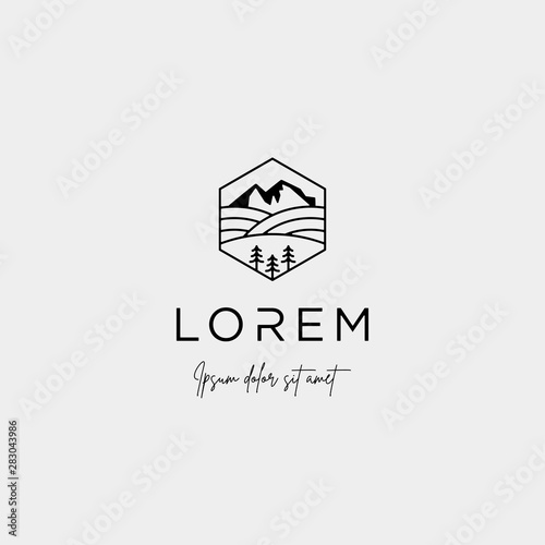 Landscape Logo design for landscaping vector icon