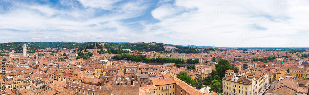 Panoramic view of the northeast of the city of Verona from the Lamberti tower