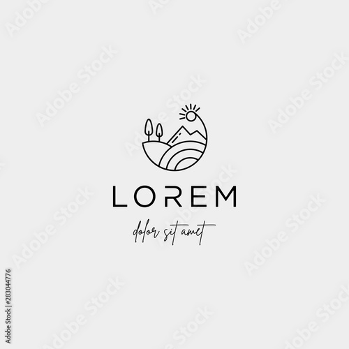 Landscape Logo design for landscaping vector icon