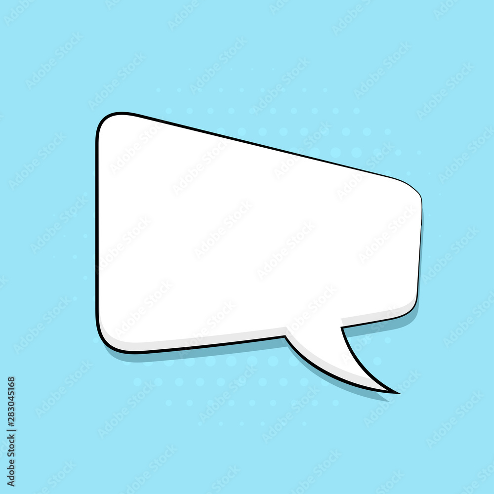 Speech bubble on blue background. Pop art comic style Speech bubble on blue background. Pop art comic style
