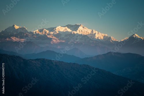 Mountains peaks in Darjeeling, India