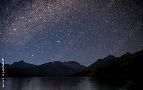 Kintla Lake, Glacier National Park, Montana, under the Milky Way