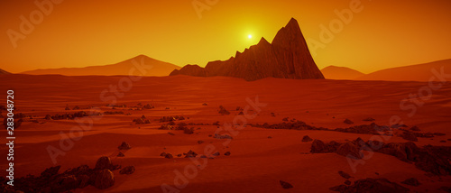 a great day on Mars  3d rendering 