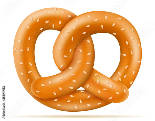pretzel traditional bread snack to beer in Germany vector illustration