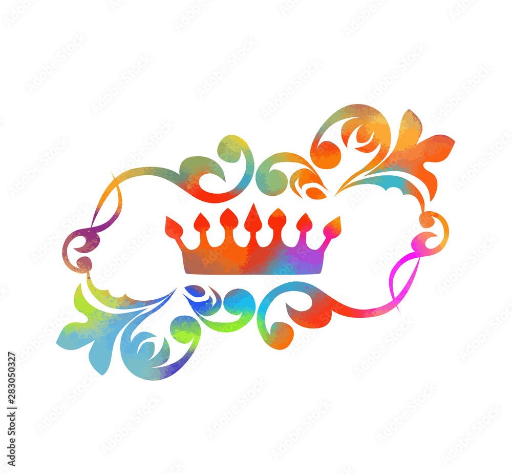 The multi-colored crown is a symbol of power. Vector illustration The multi-colored crown is a symbol of power. Vector illustration