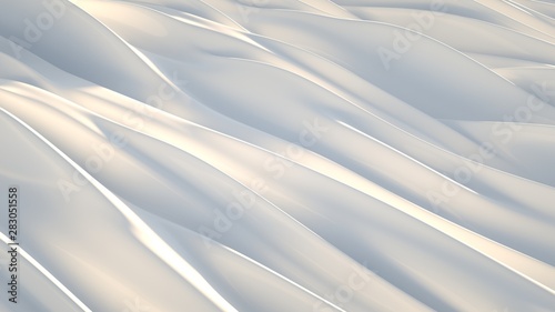 Abstract smooth white wavy 3D render background