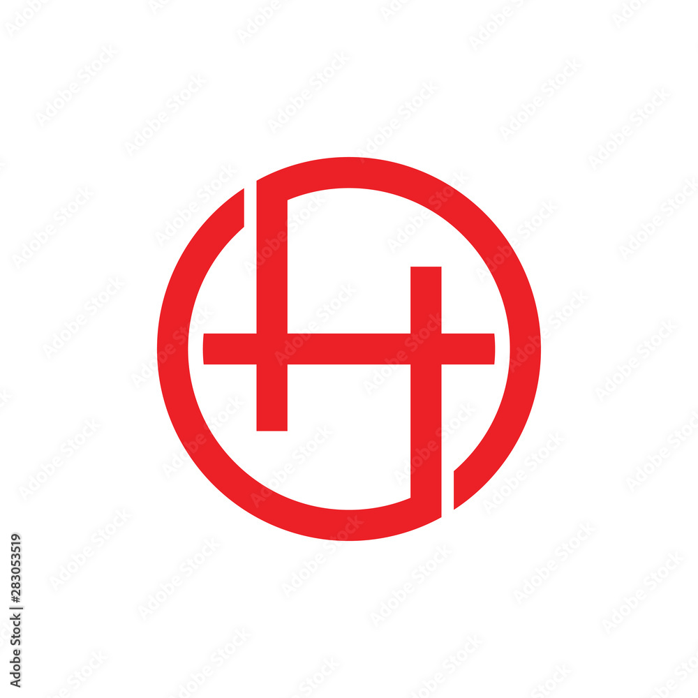 letter h circle geometric line logo vector letter h circle geometric line logo vector