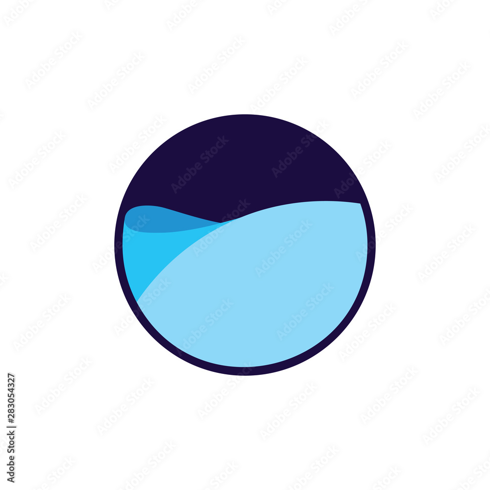 3d water motion in bowl symbol logo vector