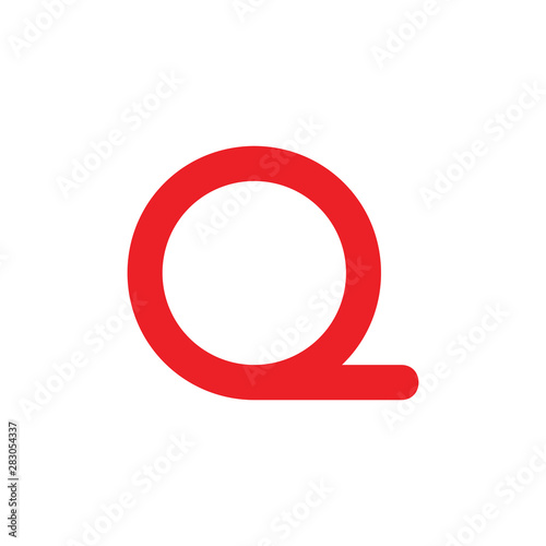 letter q simple circle geometric line art logo vector