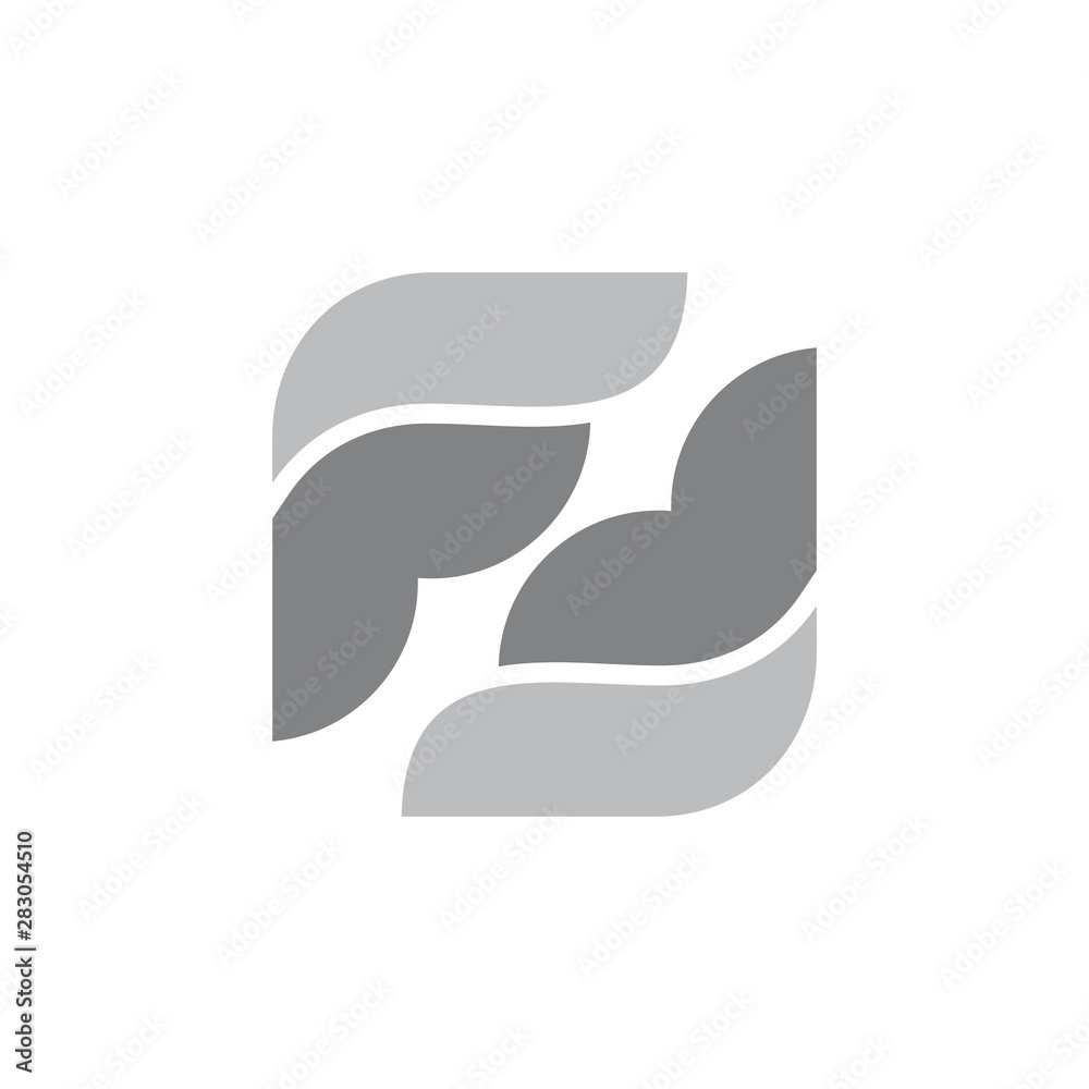 Fototapeta premium letter f curves wings design symbol logo vector