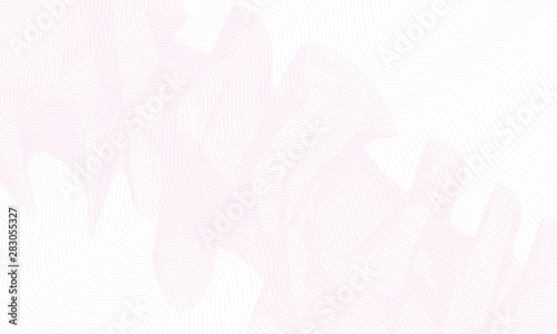 Watermark design in pastel pink, violet hue. Art line pattern. Ruched ribbon. Squiggly subtle curves. Abstract vector cheque, ticket, banner, certificate template. Tech background. EPS10 illustration
