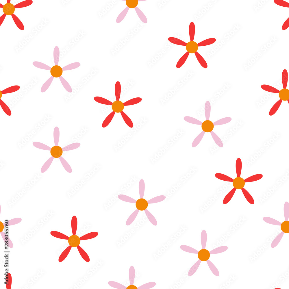 Repeatbale Flower Pattern. Warm Autum Colors. Seamless Repeating of Flowers Pattern. Repeatbale Flower Pattern. Warm Autum Colors. Seamless Repeating of Flowers Pattern.