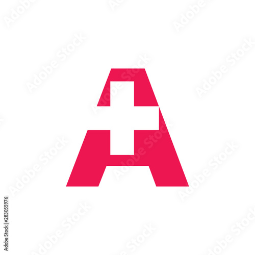 letter a plus logo vector