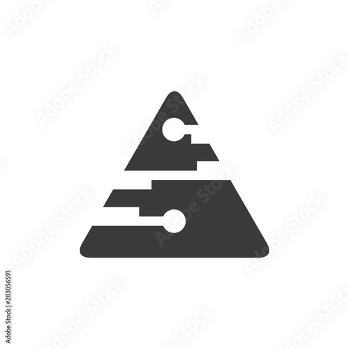 pyramid simple dots geometric logo vector