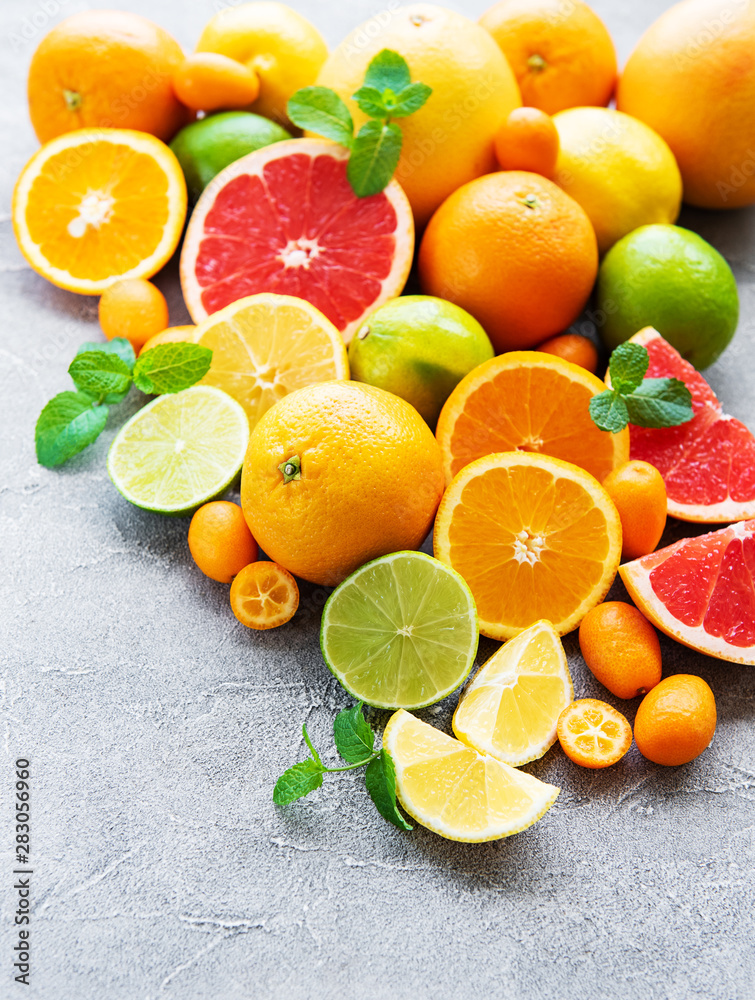 Naklejka Fresh citrus fruits
