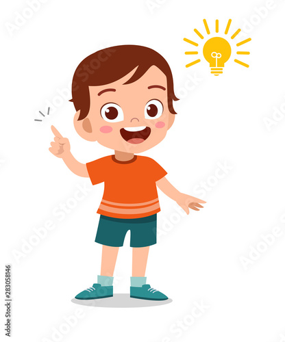 kid idea lamp sign vector