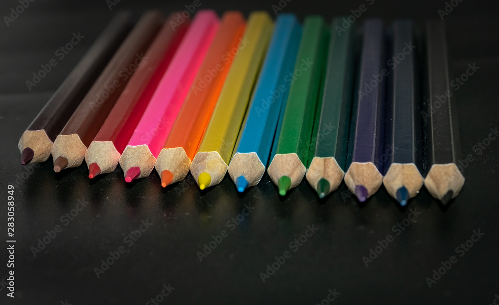 Colored pencils lineup Colored pencils lineup
