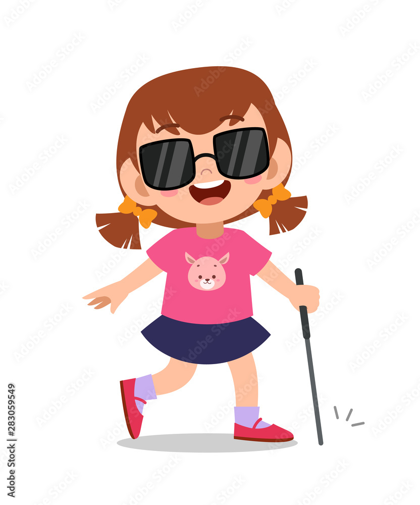 kid blind disabled vector illustration kid blind disabled vector illustration