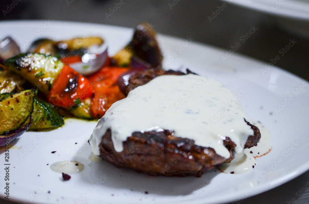 beef steak and grilled vegetables beef steak and grilled vegetables