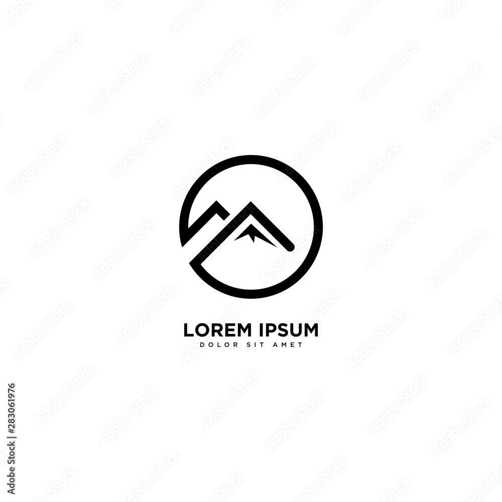 Mountain Design Vector line design landscape symbol Mountain Design Vector line design landscape symbol